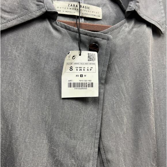 Zara Glen Women Long One Button Open Duster Cardigan Gray Size Small NWT - Picture 4 of 11